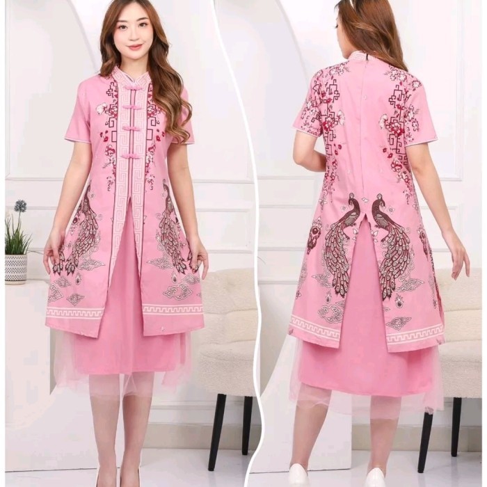 Meno - Dress Cheongsam Modern Cny Mewah / Dress Sangjit / Dress Imlek