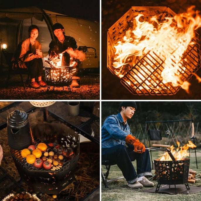 TUNGKU KAYU BAKAR API UNGGUN CAMPING NATUREHIKE CNH22CJ036 FOLDING PORTABLE BURNING STOVE TOTEM ANCI