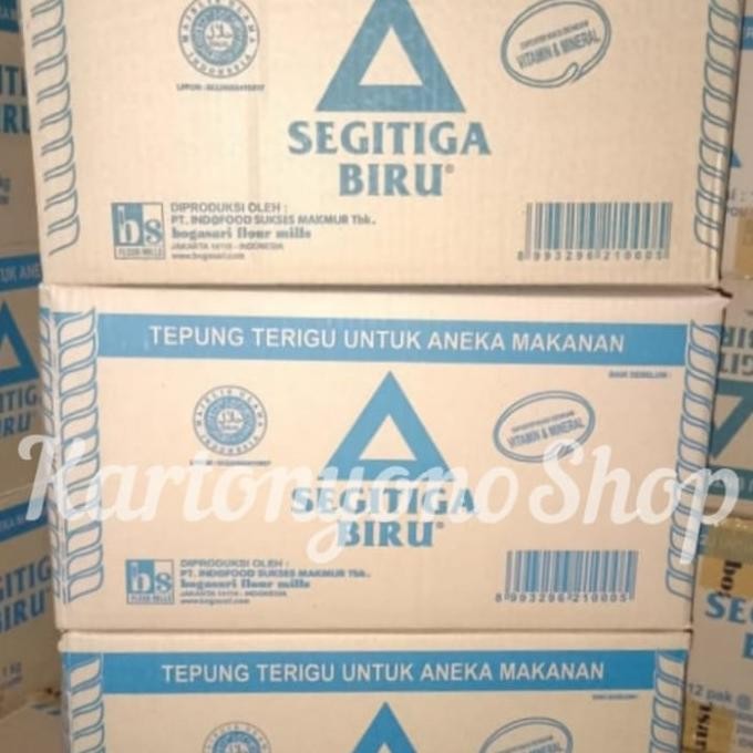 

Tepung Terigu Segitiga Biru Bogasari 1kg Per Dus isi 12kg TT