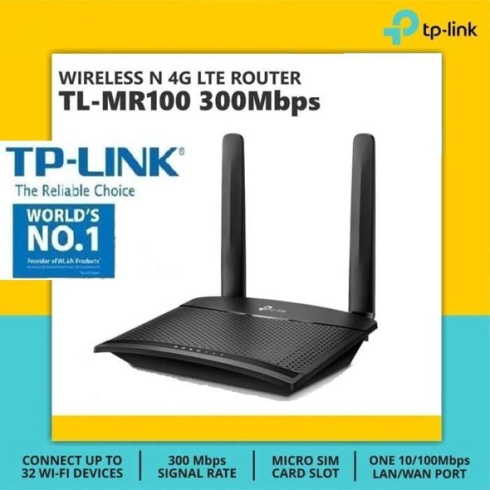 TERMURAH - Router Wifi Modem Wifi TPLink TL-MR100 4G 300Mbps UNLOCK All Operator