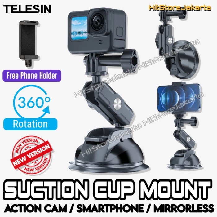 Telesin 360 Suction Cup Mount GoPro Insta360 Action Cam Suction Cup HP