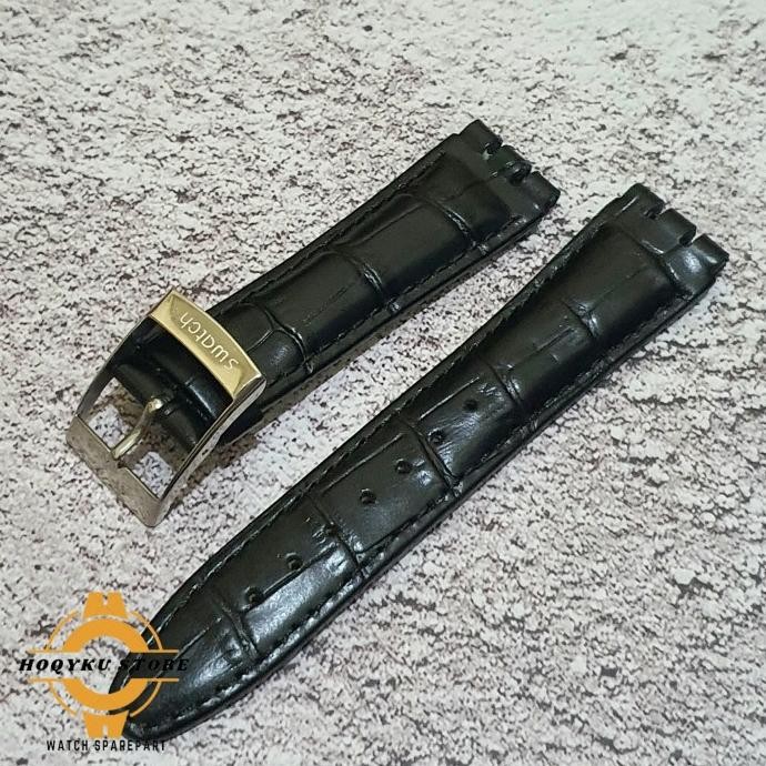 tali - strap tali jam tangan swatch kulit 17mm 19mm 21mm swatch leather strap
