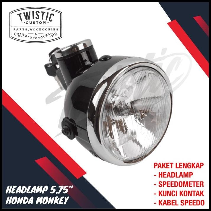 Headlamp Lampu Depan + Speedometer + Kontak Motor Honda Monkey Gorilla
