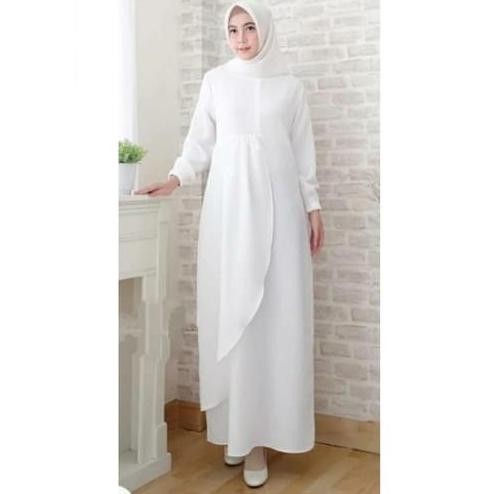 Shipping Calianna Syar'I Baju Gamis Putih Gamis Polos Wanita Gamis Wanita2022 Fashion 2024