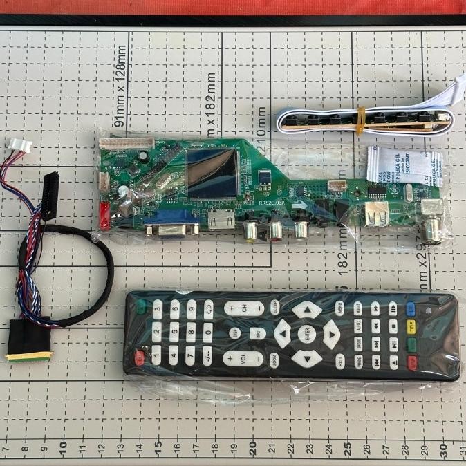 Paket Board Universal DC 12V TV LED LCD Digital Monitor + Kabel LVDS IPEX S6 40p Layar Laptop USB Mu
