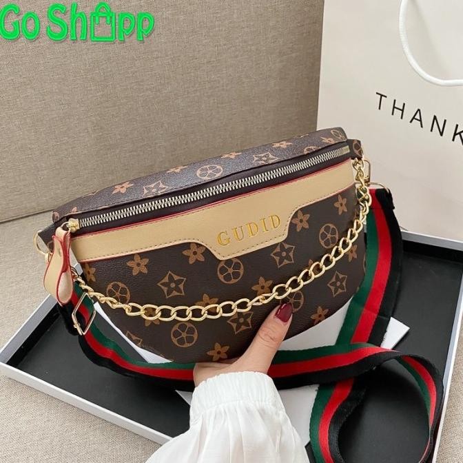 WAISTBAG IMPORT KULIT MOTIF PREMIUM - TAS PINGGANG FASHION [WB08] SHOULDER BAG WAISTBAG SLING BAG TA