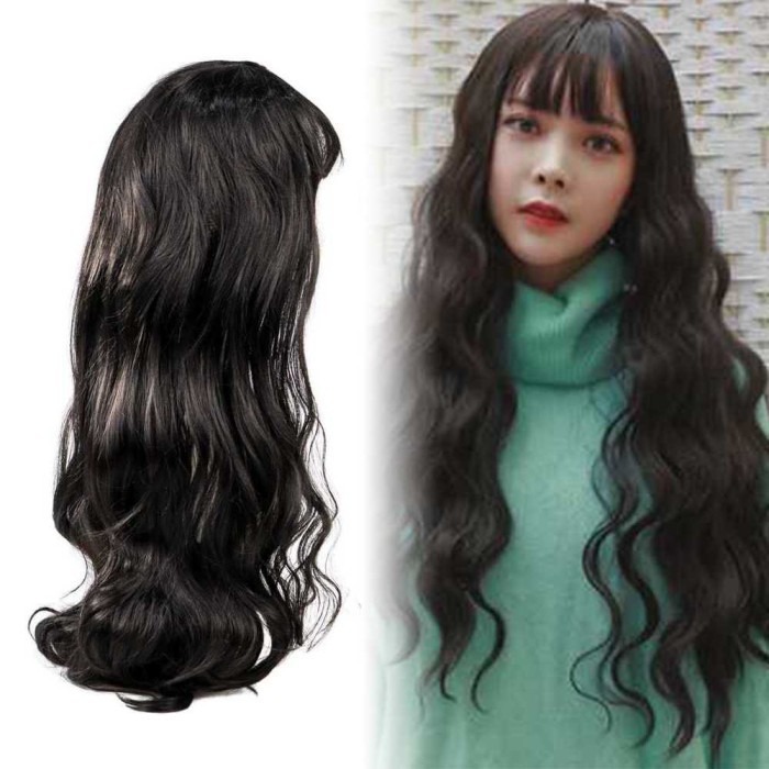 WIK WIG RAMBUT PALSU WANITA MODEL BERGELOMBANG KRITING WARNA WARNI FULL KEPALA PANJANG 65 CM