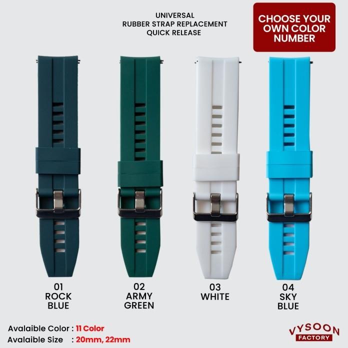 STRAP TALI JAM KARET RUBBER PENGGANTI / STRAP RUBBER KARET 20MM 22MM