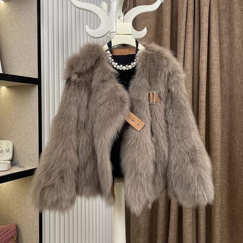 Fox Fur Fur Coat Short Haining Korean Version Simulation Leather Ring Top