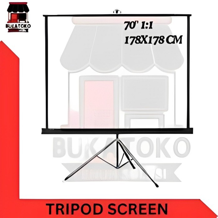 Berkualitas Layar Proyektor Tripod 70"/ Screen Proyektor 70"