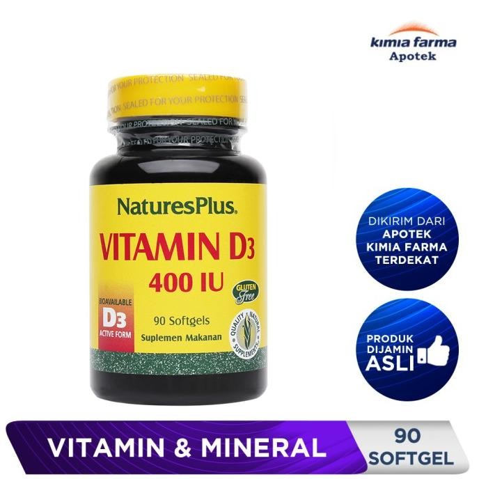 HRG DISKON NATURES PLUS VITAMIN D3 400 IU 90 SOFTGEL / VITAMIN D3 / KIMIA FARMA