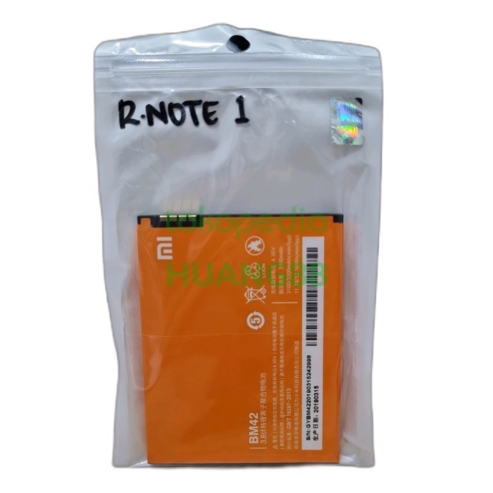 BATERAI XIAOMI REDMI NOTE 1 / BM 42 BM42 ORI 100%