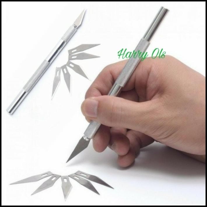 

Knifezer Pisau Ukir Seni Hobby Crafting Art Knife Metal Handle Wl-9309