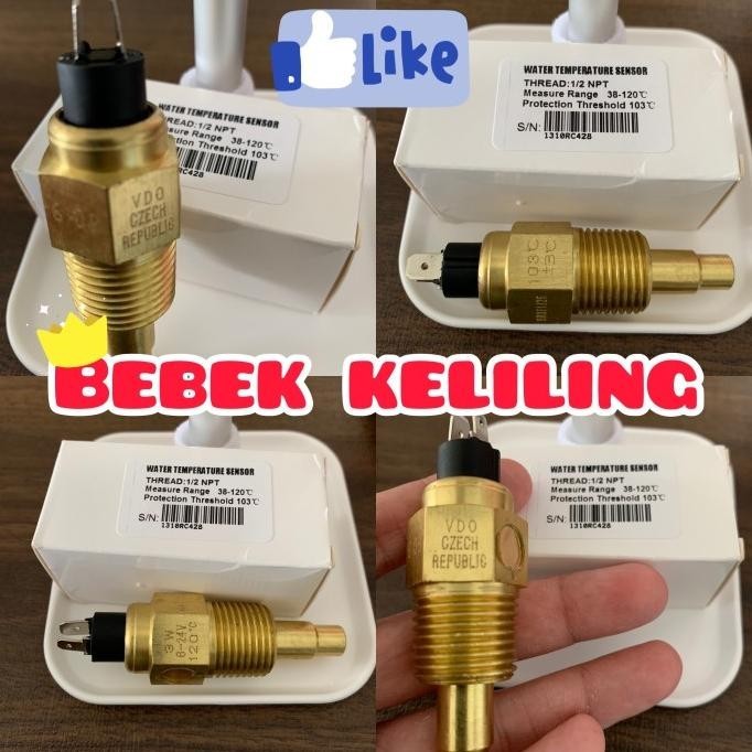 Vdo Water Temperature Sensor 1/2 Inch / Vdo Sensor Temperatur Air / Vd Terbaru