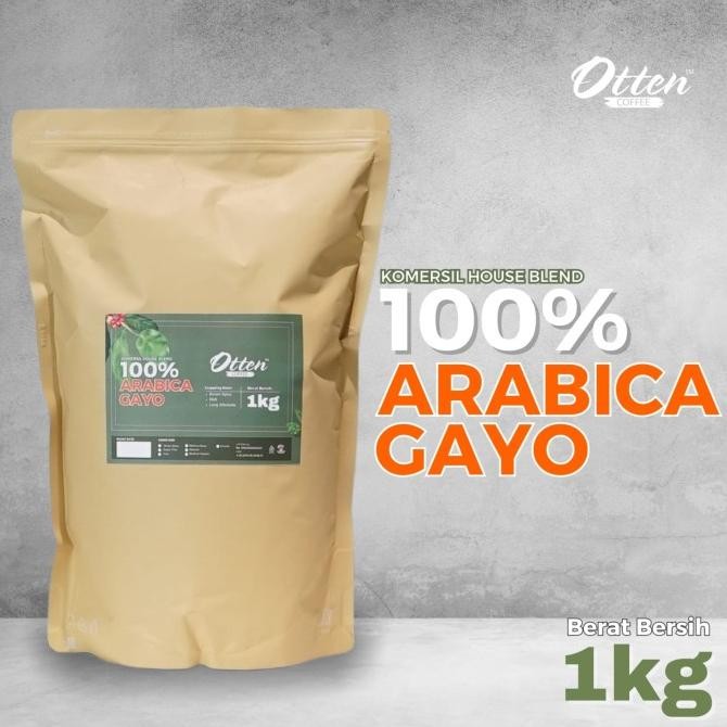 

Kopi 100% Full Arabica Gayo Komersial 1Kg - Biji / Bubuk Kopi Commercial House Blend Otten Coffee