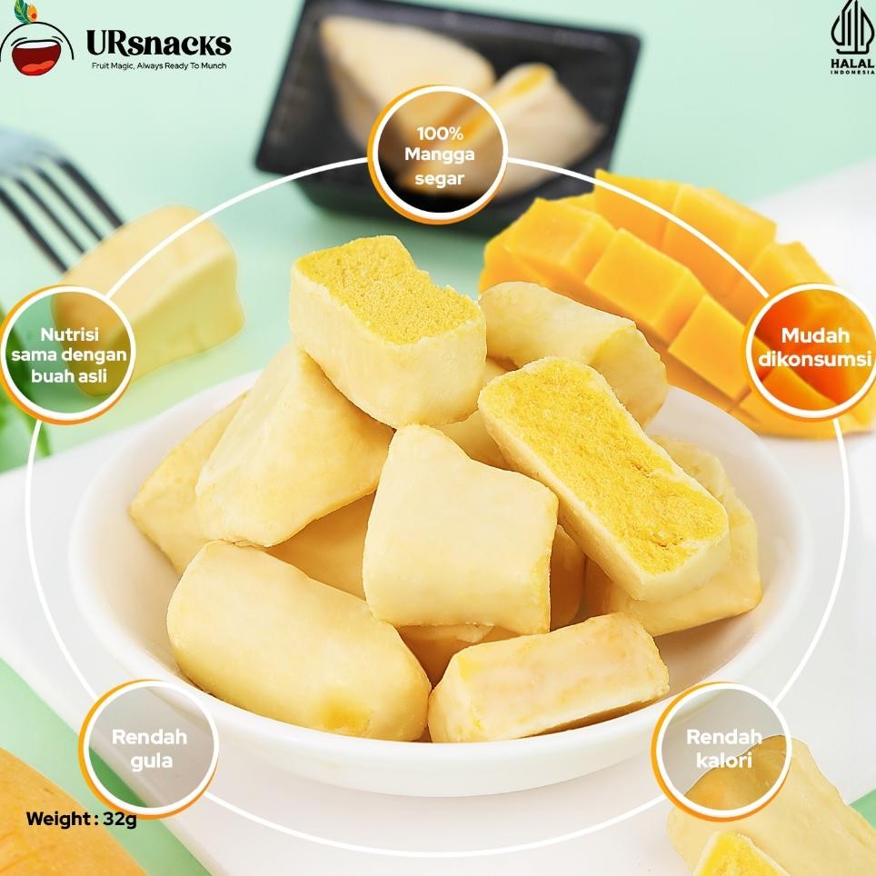 

Ursnas Bundle 3 (Manggo + Strawberry + ) Freeze Dried Fruit Keripik Buah Kering Sehat