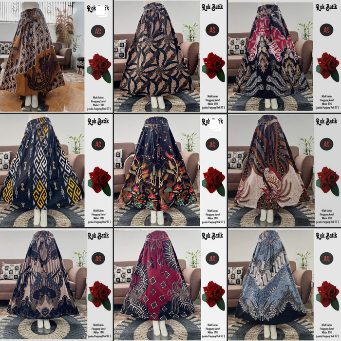 [TERMURAH] Rok Batik Wanita Bawahan Batik Klok Batik Panjang Syari Original - ass acak 01MD