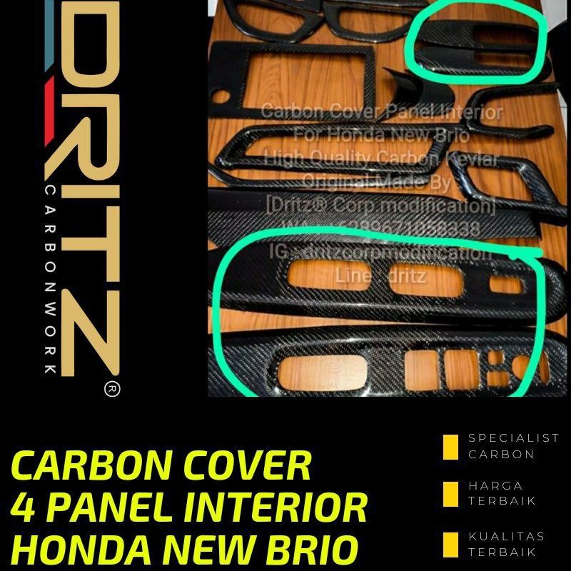 Carbon Cover 4 Panel Interior Mobil Honda New Brio Aksesoris Karbon
