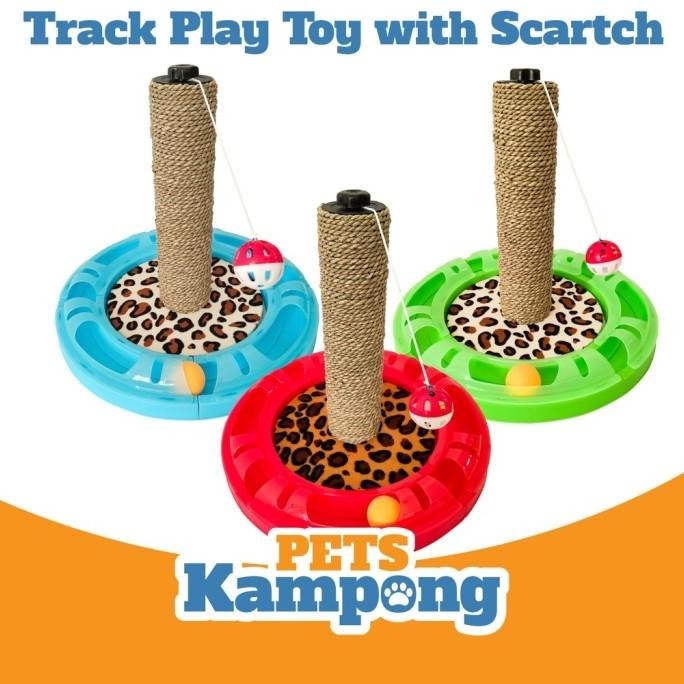 

OPO CAT TRACK TOY WITH SCRATCH POST MAINAN KUCING INTERAKTIF GARUKAN ORIGINAL