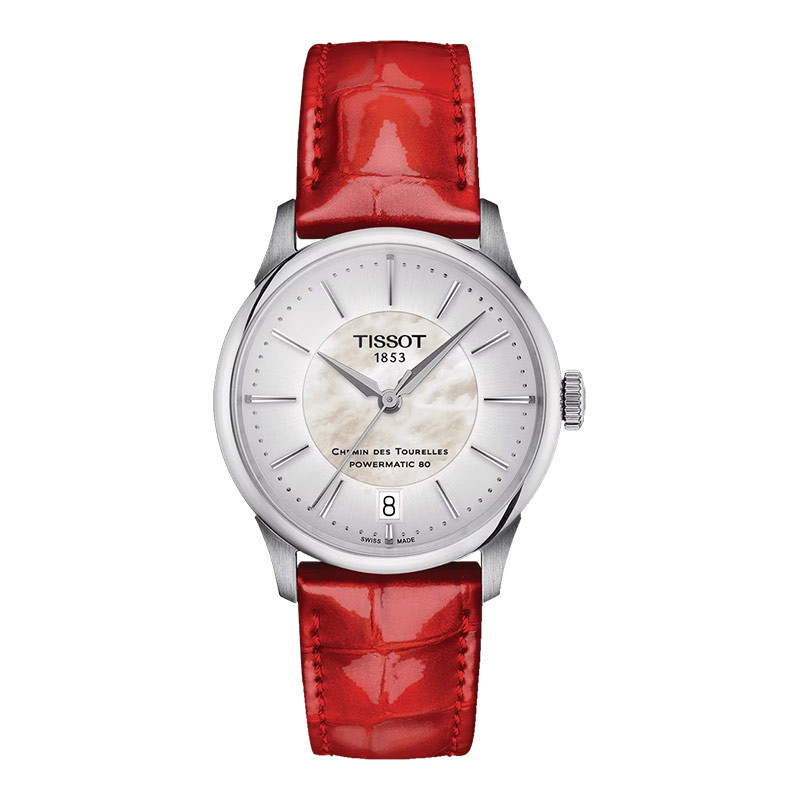Jam Tangan Wanita Tissot Chemin Des Tourelles Powermatic 80 34mm T-Classic T139.207.16.111.00 MOP Di
