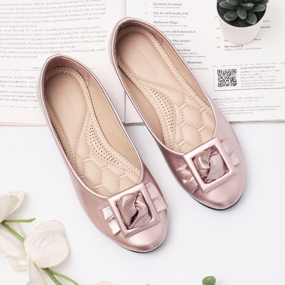 Green Love Sepatu Flatshoes Wanita Queen