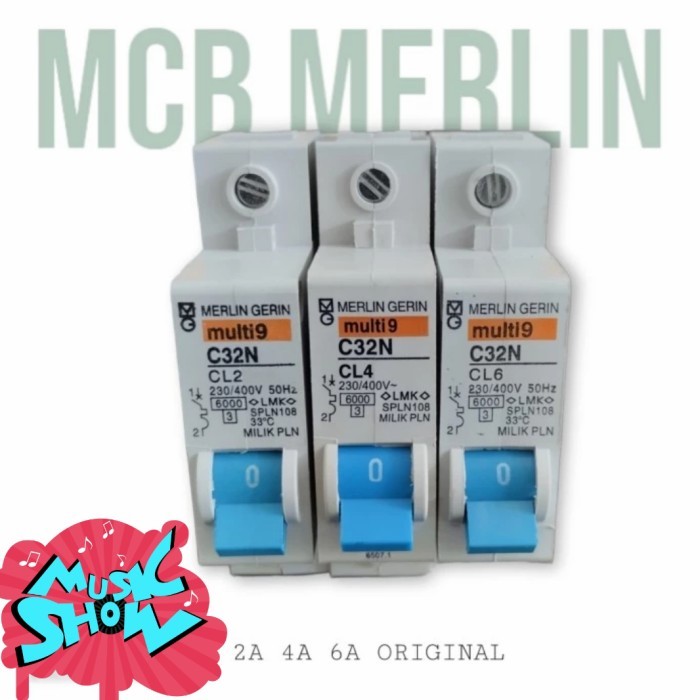 Merlin Gerlin Mcb Sni Ori Hologram Spln Pln Benser 2A 4A 6A 450 Watt