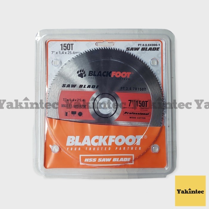 Mata Pisau Potong Kayu Circle 7" Inch 150T / HSS Saw Blade BLACKFOOT