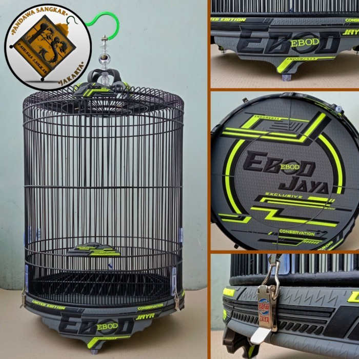 SANGKAR/KANDANG MURAI EBOD JAYA PVC 3D BLACK GREEN