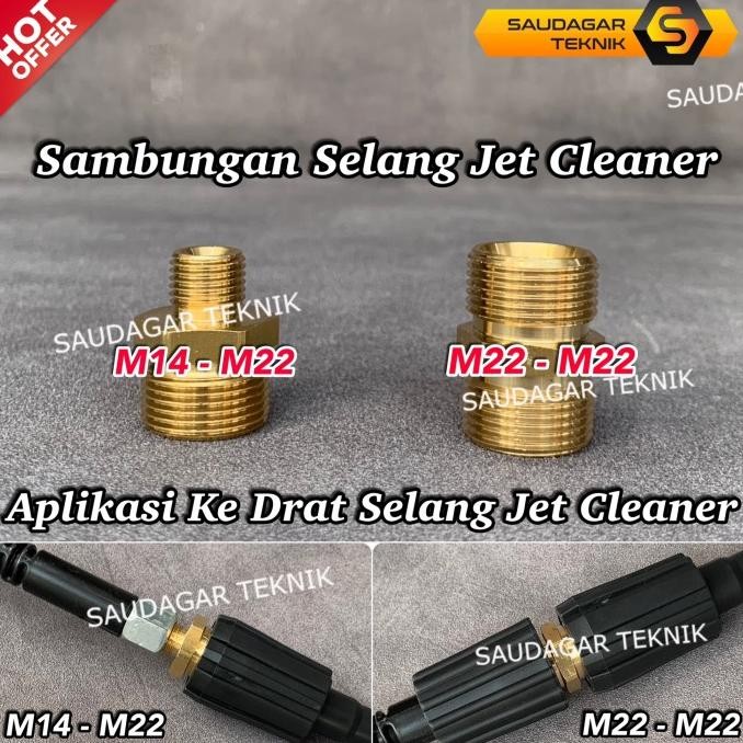 Diskon Nepel Adaptor Sambungan Selang Jet Cleaner Drat M14 Ke M22 Penyambung