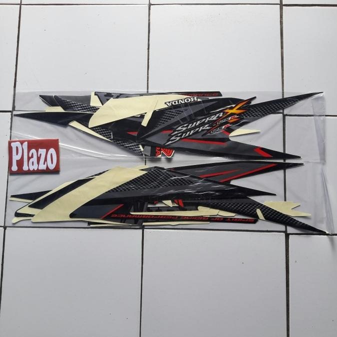 Terlaris Stiker Striping Body Motor Supra X 125 2007 Hitam