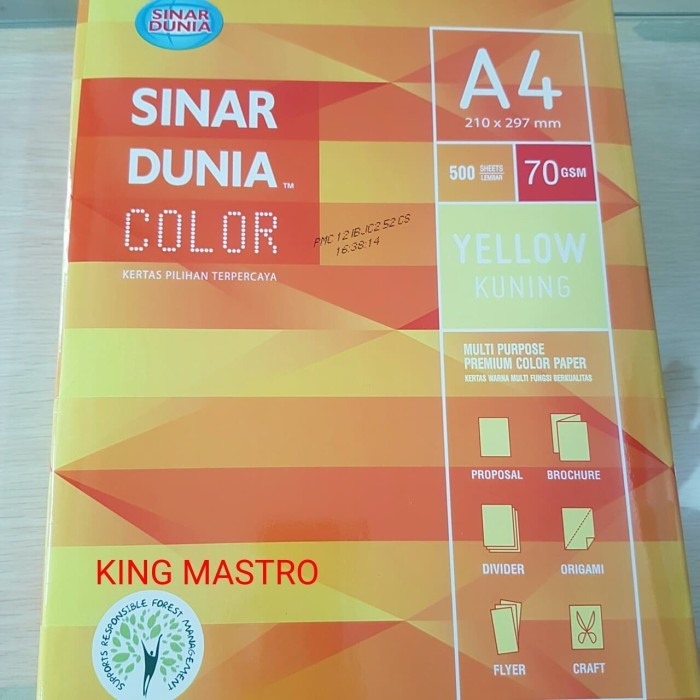 

TERBARU SIDU KERTAS HVS A4 WARNA 210 x 297 mm HOT SALE!