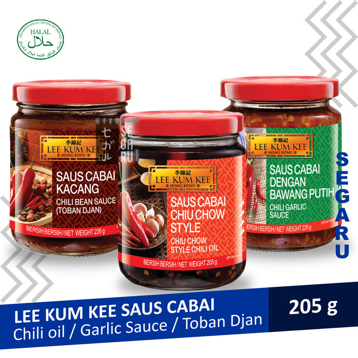 

Lee Kum Kee Saus Cabai Chili Oil / Garlic Sauce / Toban Djan Halal
