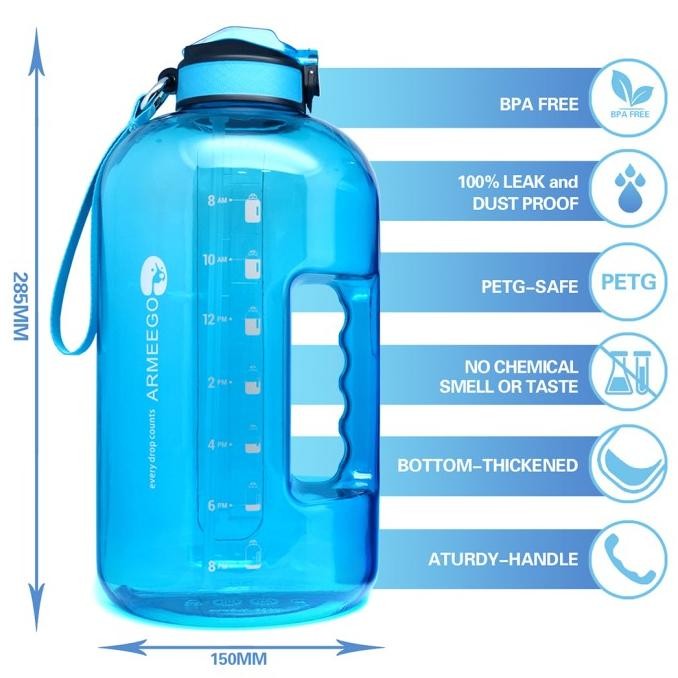 ARMEEGO Botol Air Minum 3.78 liter - Tumbler Galon - Botol Olahraga
