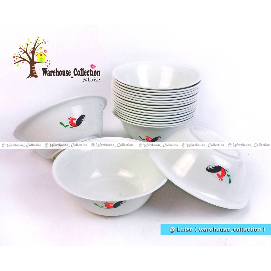 Adaajaa 1 lusin (12 bj) Mangkok ayam Jago Plastik 6,5"inch / Mangkok Jago / Mangkok Plastik Murah