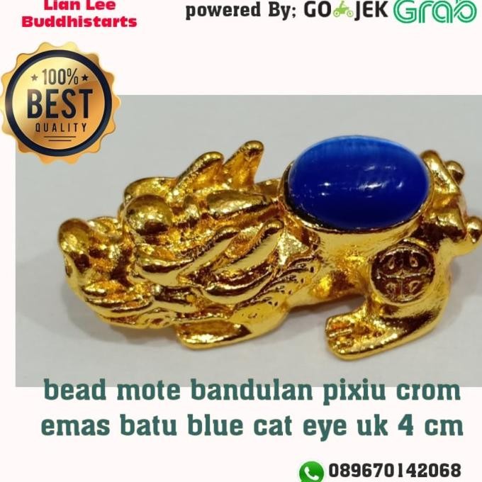 

^^^^^] bead monte kepala pixiu emas batu mata kucing biru bluecateye Stone