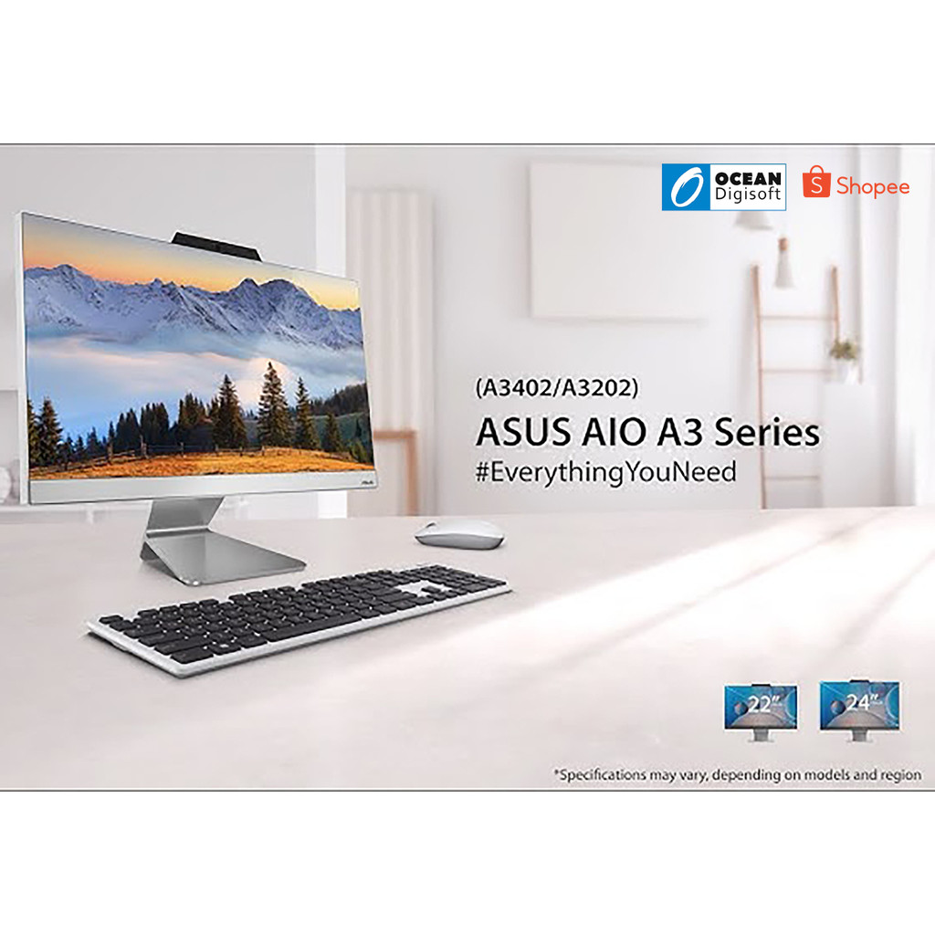 PC Asus AIO All in One A3402WBAK WPC515WS Desktop PC [Core i5 1235U/16GB/512GB SSD/23.8" FHD/Win 11 