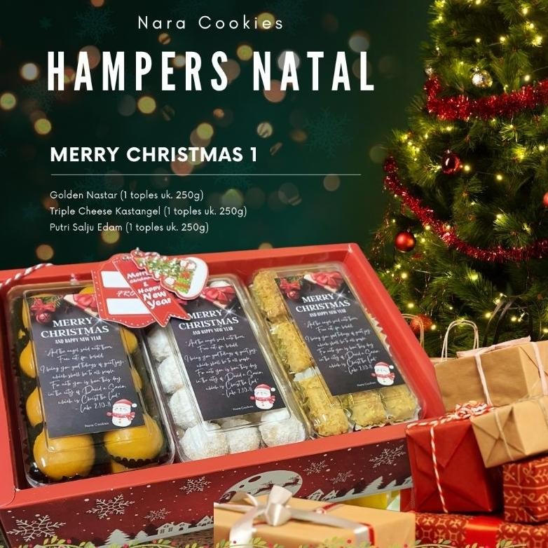 

shu hampers natal merry christmas 2024 preum cookies gift set | golden nas | triple cheese kastangel | putri salju edam