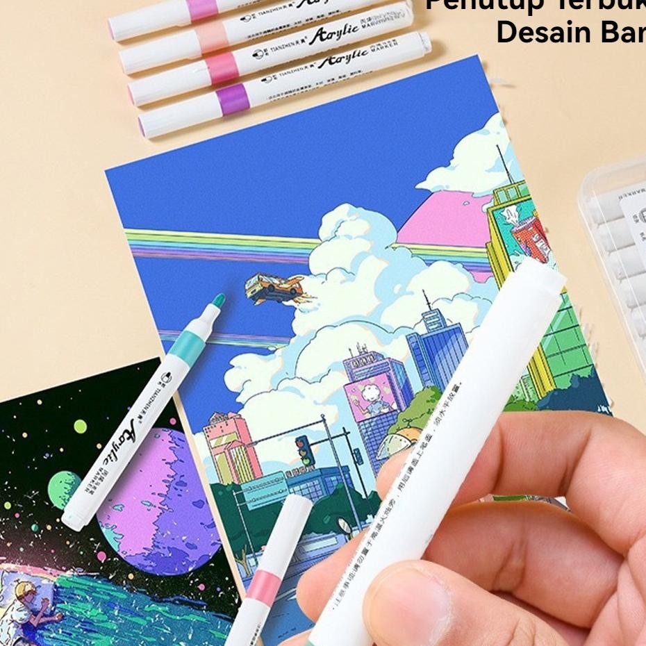 

Akrilik Marker Warna Cepat Kering Tahan Air / Spidol Acrylic Painter / Menggambar Kreativitas Seni Edukasi Anak
