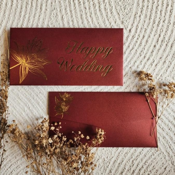 

Amplop Uang Horizontal Besar 9.5x18.5cm Happy Wedding Congratulations / Angpao Selamat Bahan Fancy Jasmine / Angpau Wedding / Angpau Congratulations (Isi 10 pcs) KS88