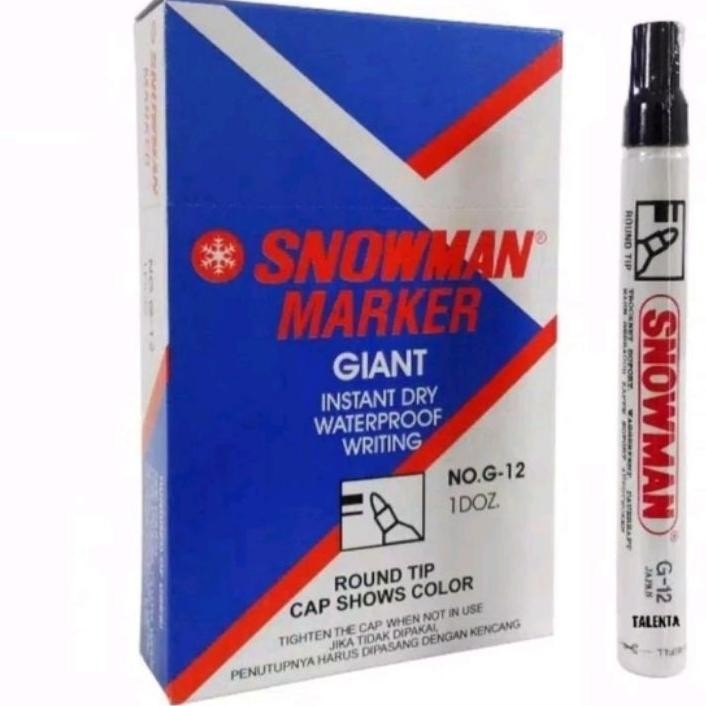 

Spidol Snowman Permanen Marker G12 Hitam ( Isi 12 Pcs )