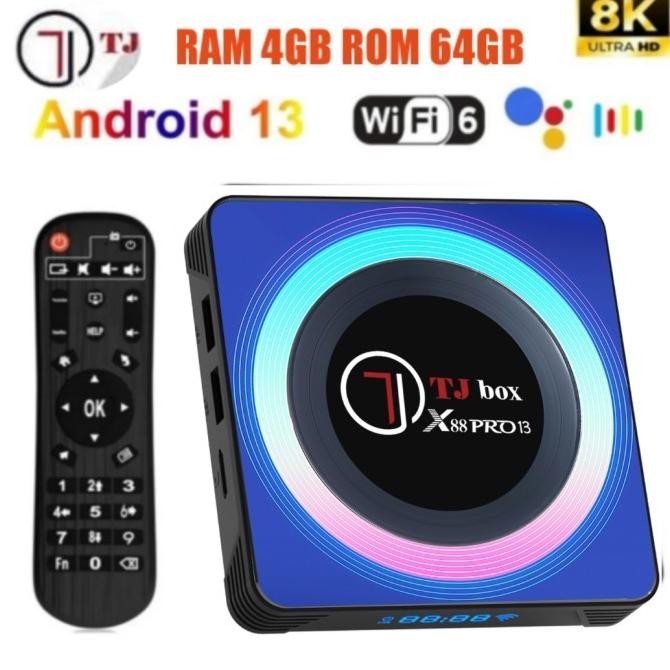 Android Tv Box Terbaru 2024 Tjbox X88 Pro 13 RK3528 Wifi Bluetooth
