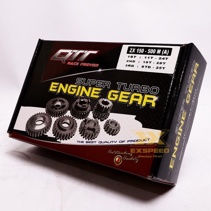 QTT GEAR RATIO RASIO QTT KAWASAKI NINJA KR 500 M 500M TIPE A TYPE A 11-24, 18-28, X-25