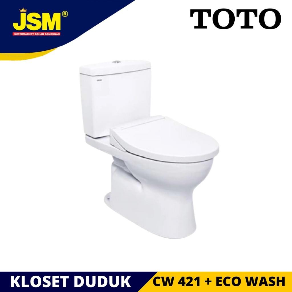 Toto Kloset Closet Duduk Dual Flush Cw421 + Eco Washer Putih