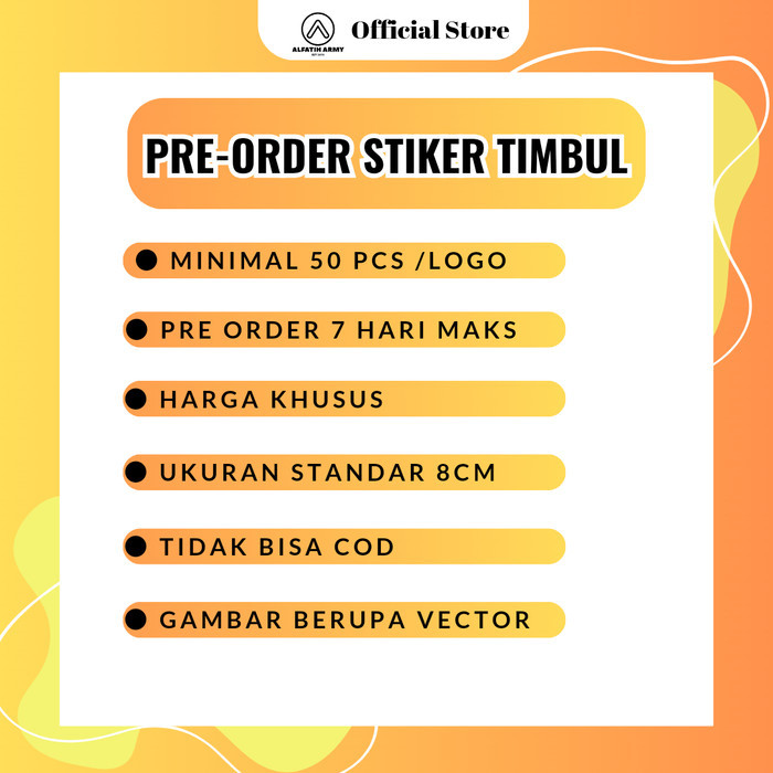

Stiker Custom Timbul Logo PRE ORDER Dijamin TRUSTED 100% Cepat