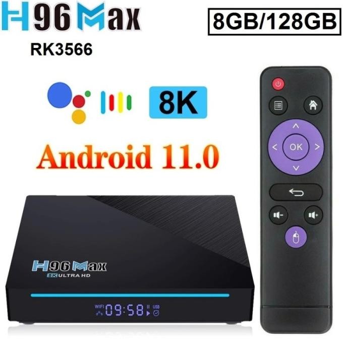 H96 MAX RK3566 - Android OS Smart TV Box 8K UHD - RAM 4GB ROM 128GB