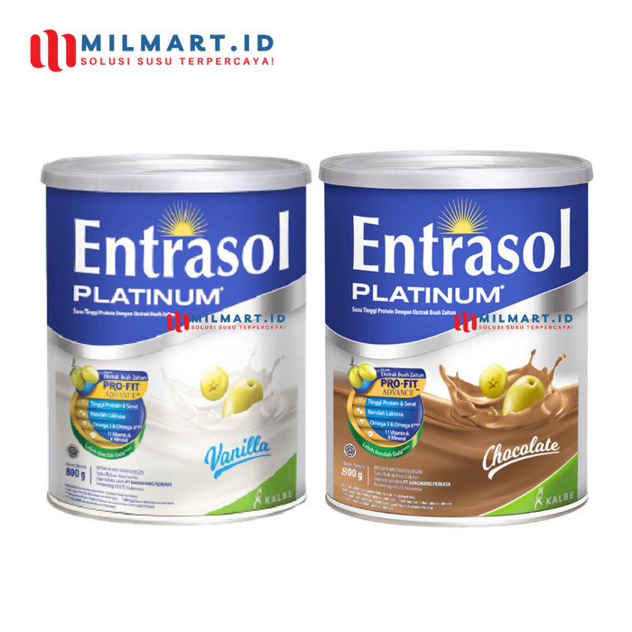 

ENTRASOL PLATINUM VANILLA 800 G SUSU NUTRISI KESEHATAN LANSIA CHOCLATE