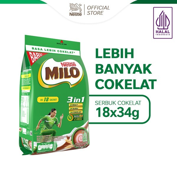 

MILO 3in1 ACTIV-GO Susu Coklat Pouch 18x34g