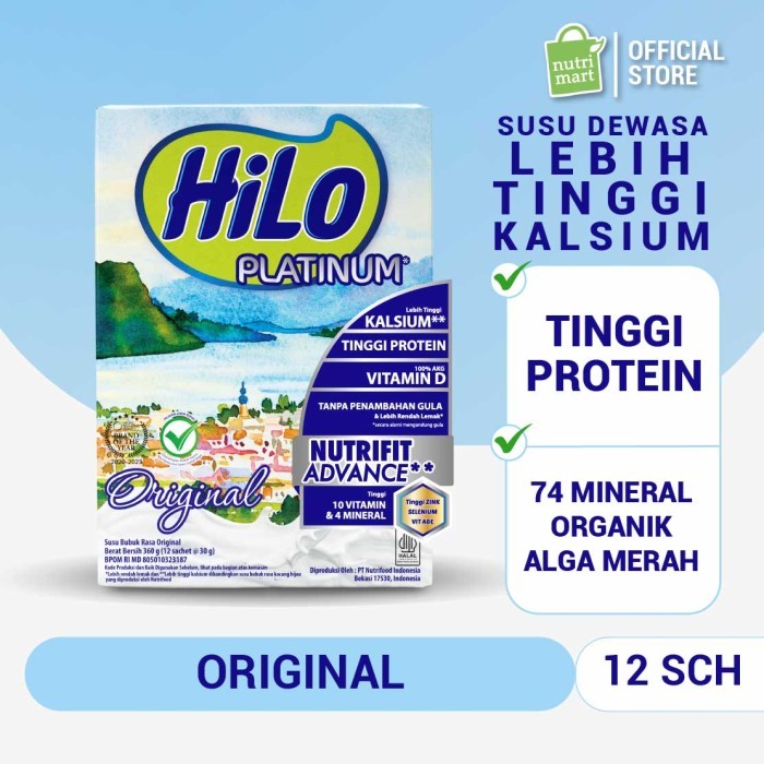 

HiLo Platinum Original 360gr (12 Sch) - Susu Tinggi Kalsium