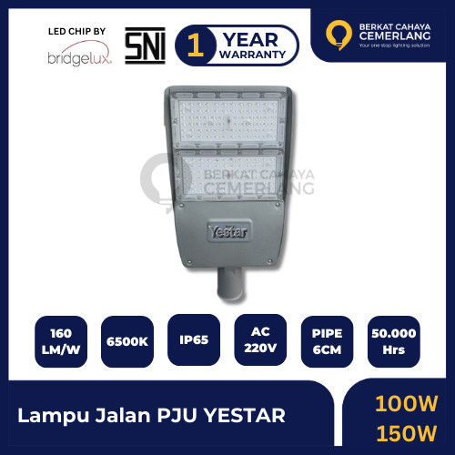 Lampu Jalan PJU Yestar 100W 150W LED SMD Street Light Model Casing PHILIPS Anti Petir