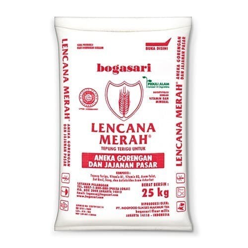 

TEPUNG TERIGU LENCANA MERAH 25 KG / TERIGU LM 25 KG